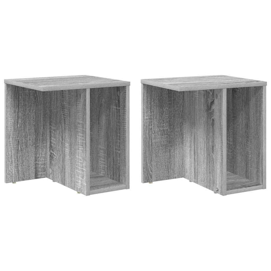 Bijzettafel 2 pcs Grijs Sonoma 37 x 32 x 40 cm Bewerkt hout