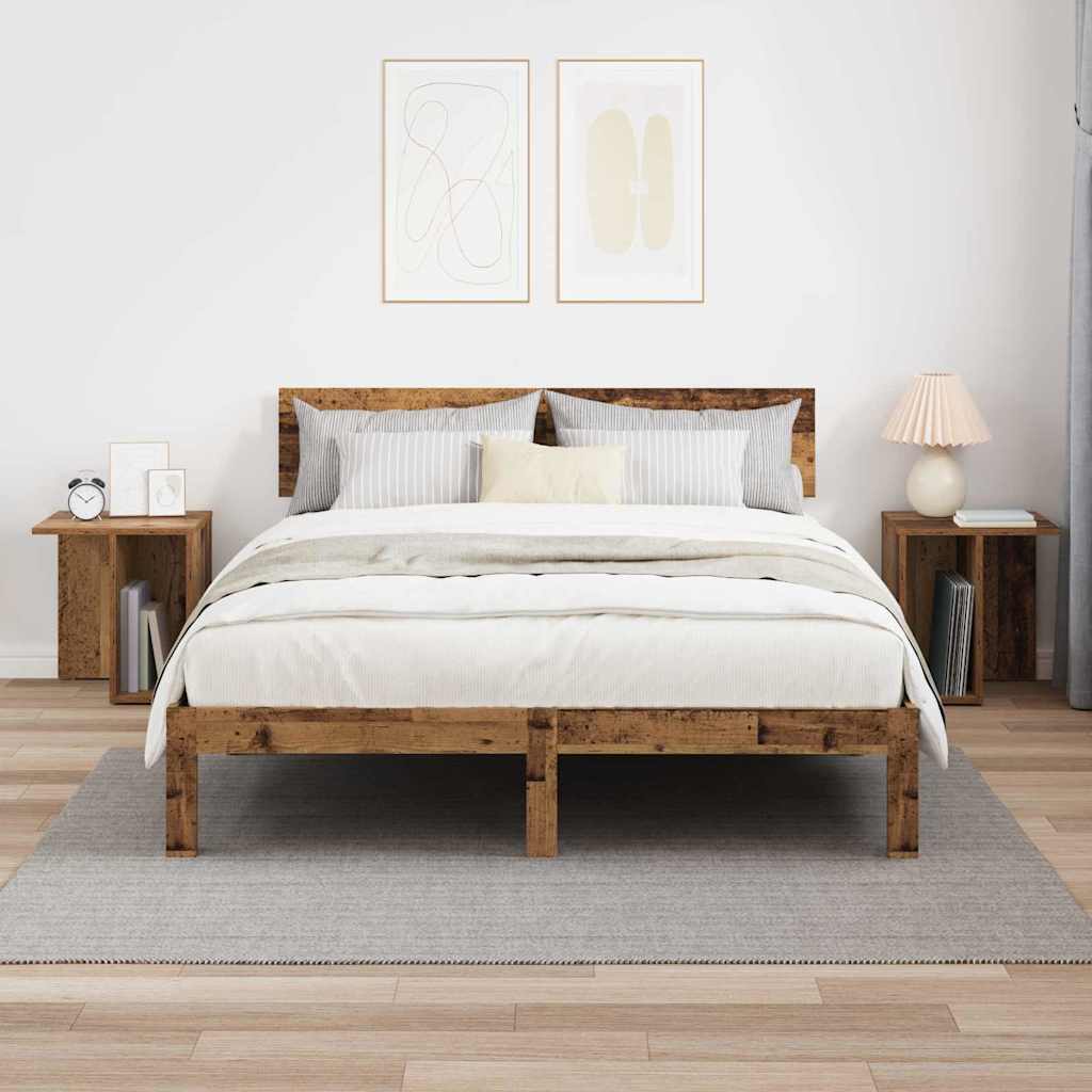 Bijzettafel 2 pcs Oudhout 37 x 32 x 40 cm Bewerkt hout