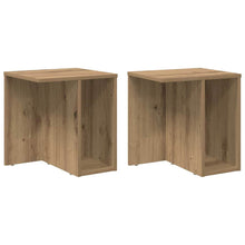 Bijzettafel 2 pcs Artisan Eiken 37 x 32 x 40 cm Bewerkt hout