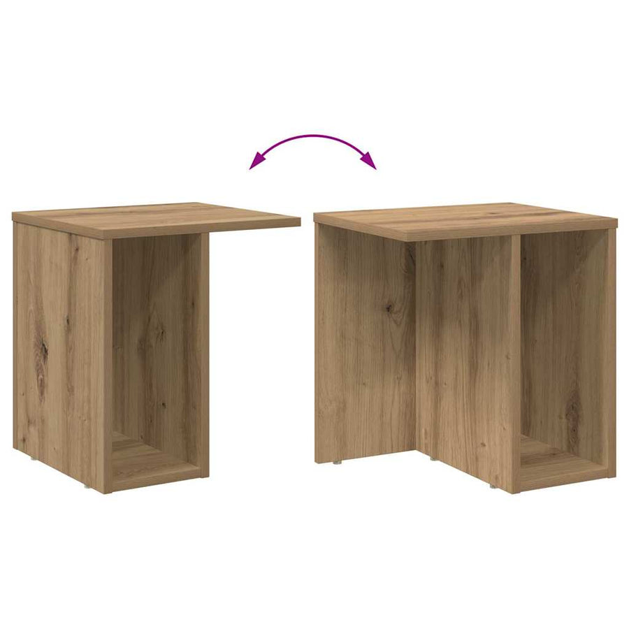 Bijzettafel 2 pcs Artisan Eiken 37 x 32 x 40 cm Bewerkt hout