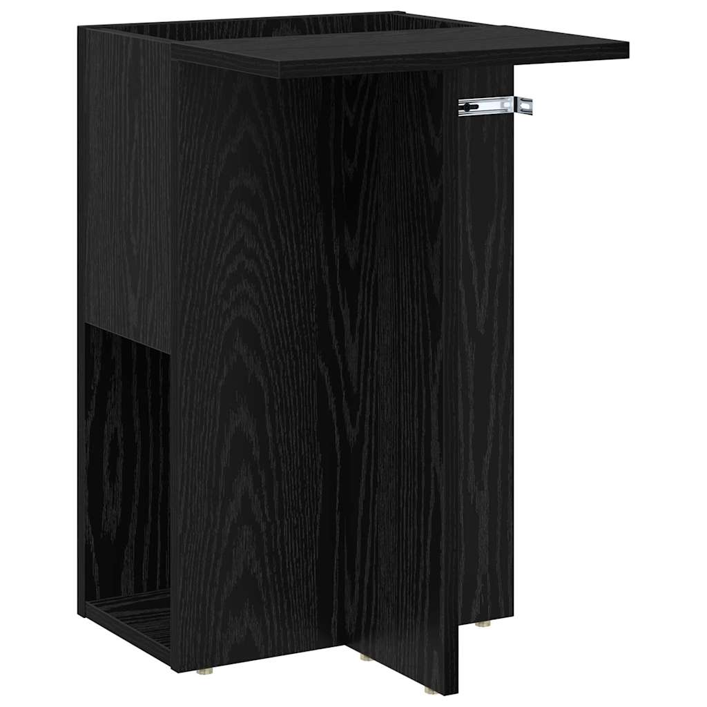 Bijzettafel Zwart Eiken 35 x 40 x 55 cm Bewerkt hout