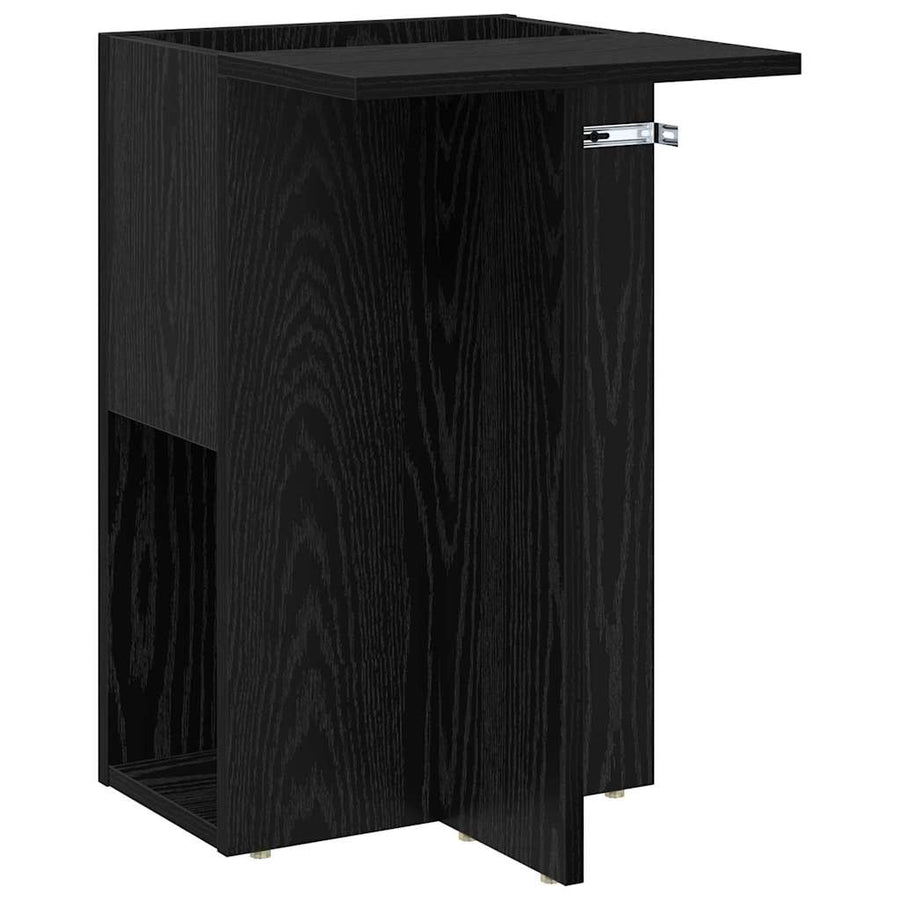 Bijzettafel Zwart Eiken 35 x 40 x 55 cm Bewerkt hout
