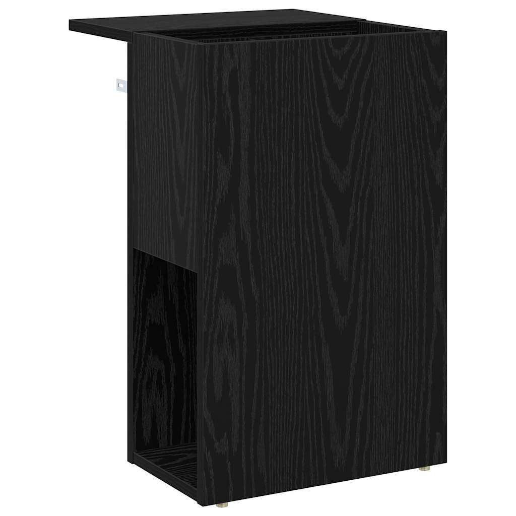 Bijzettafel Zwart Eiken 35 x 40 x 55 cm Bewerkt hout