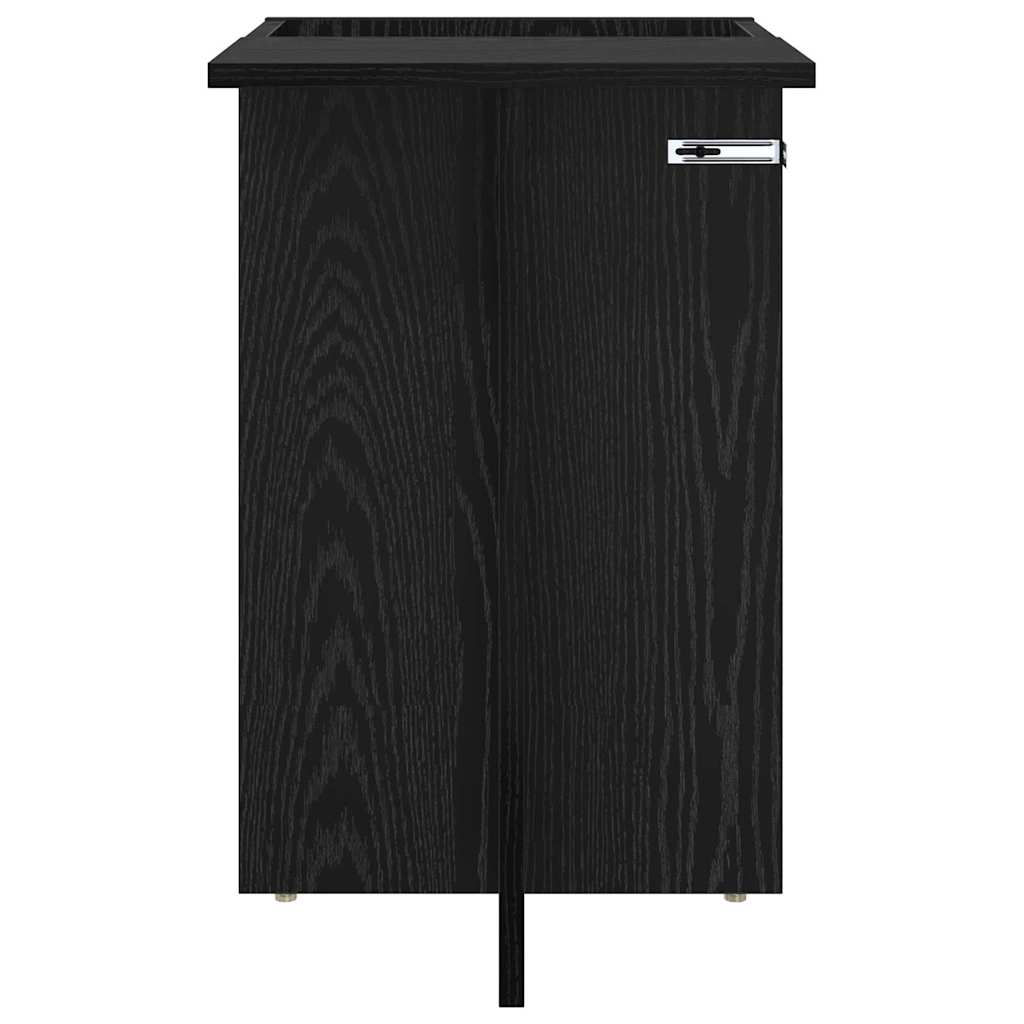 Bijzettafel Zwart Eiken 35 x 40 x 55 cm Bewerkt hout