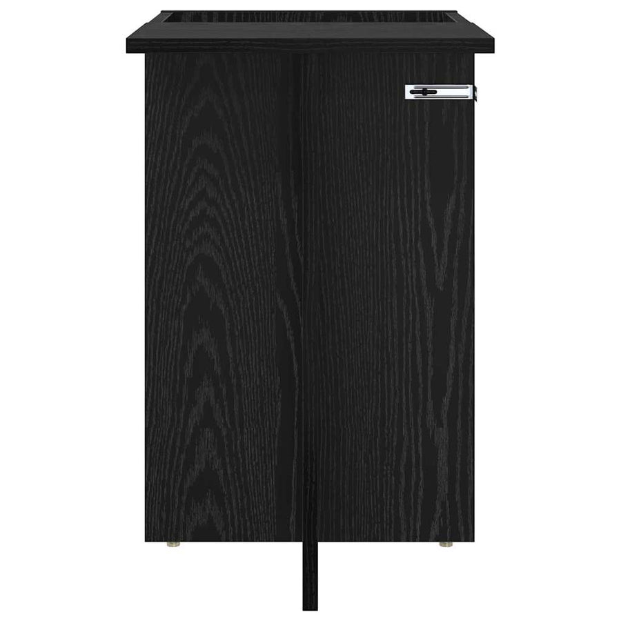 Bijzettafel Zwart Eiken 35 x 40 x 55 cm Bewerkt hout