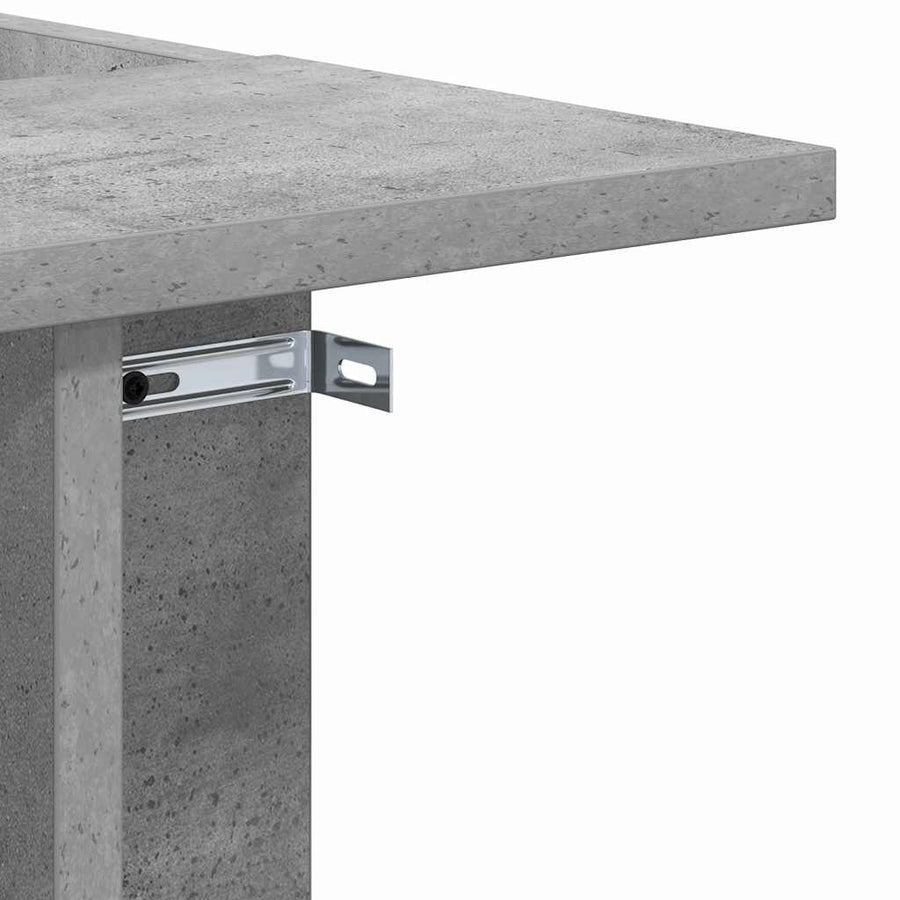 Bijzettafel Beton Grijs 35 x 40 x 55 cm Bewerkt hout