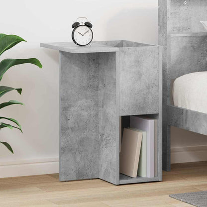 Bijzettafel Beton Grijs 35 x 40 x 55 cm Bewerkt hout