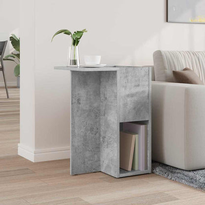 Bijzettafel Beton Grijs 35 x 40 x 55 cm Bewerkt hout