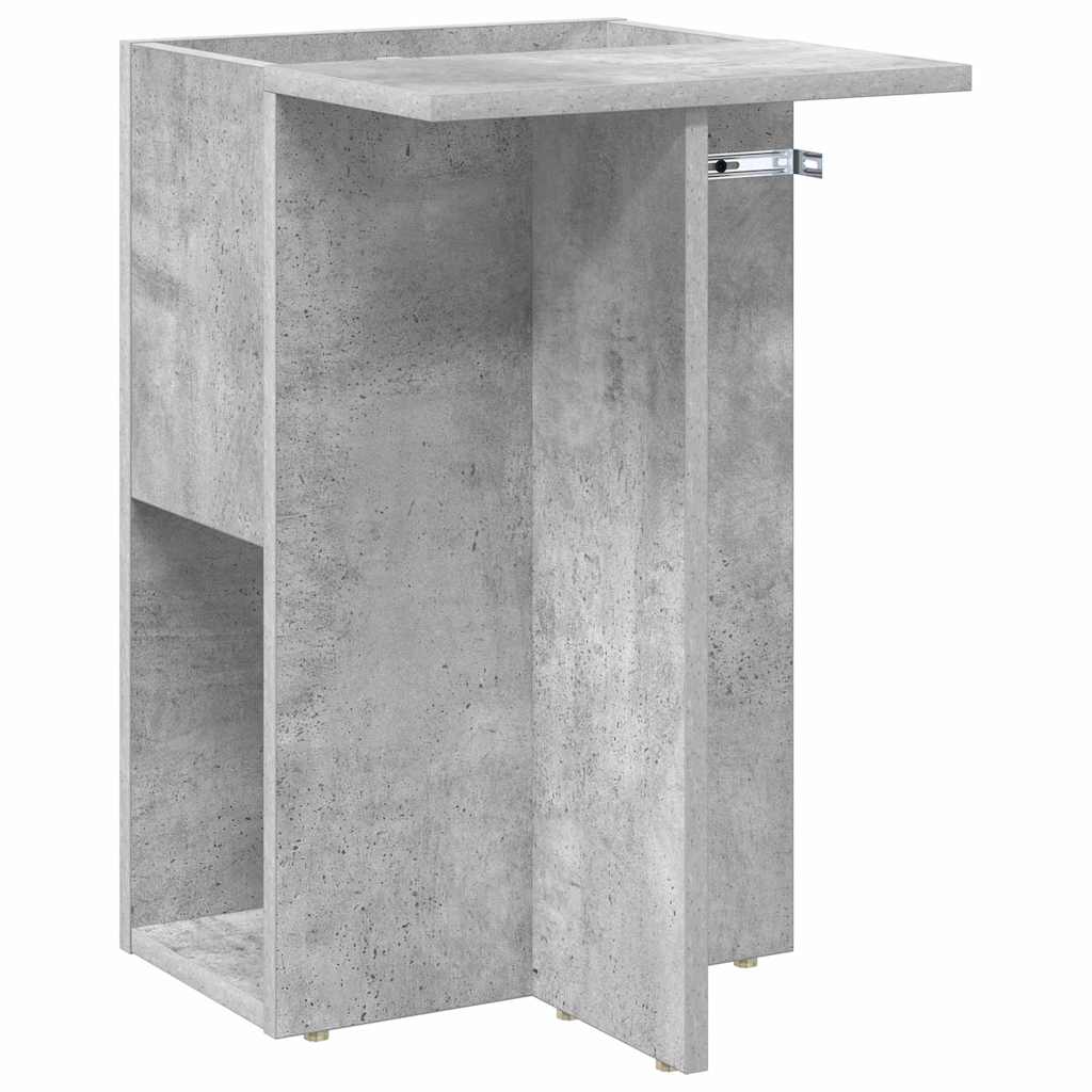 Bijzettafel Beton Grijs 35 x 40 x 55 cm Bewerkt hout