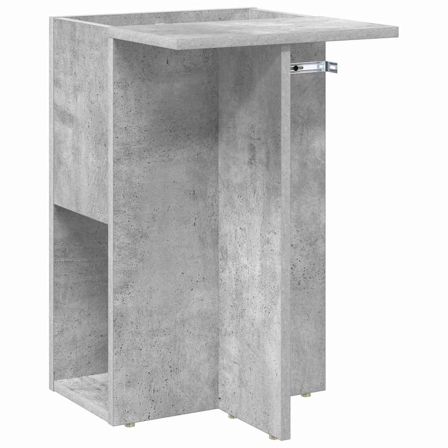 Bijzettafel Beton Grijs 35 x 40 x 55 cm Bewerkt hout