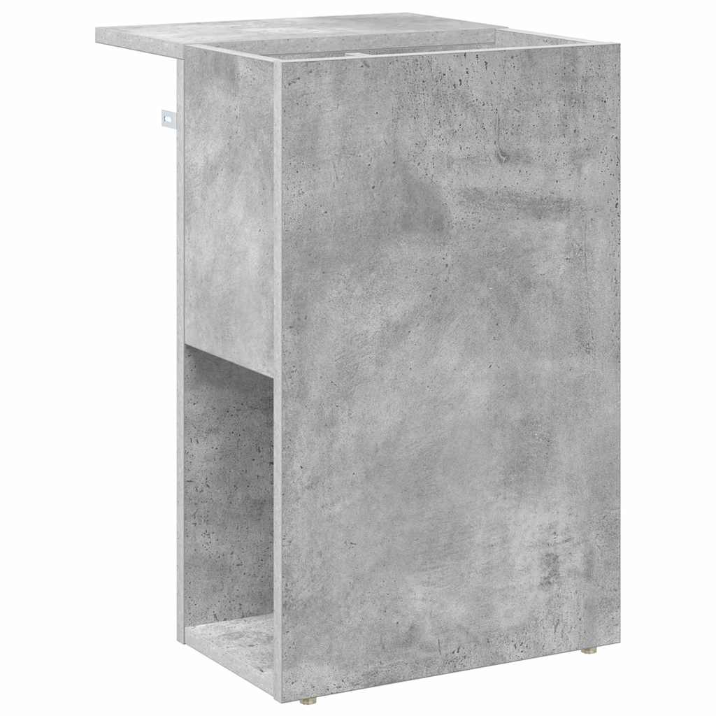 Bijzettafel Beton Grijs 35 x 40 x 55 cm Bewerkt hout