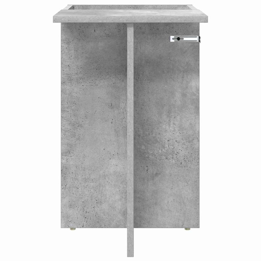 Bijzettafel Beton Grijs 35 x 40 x 55 cm Bewerkt hout
