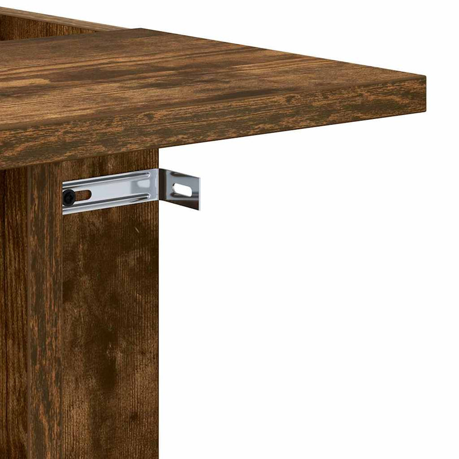 Bijzettafel Gerookt eiken 35 x 40 x 55 cm Bewerkt hout