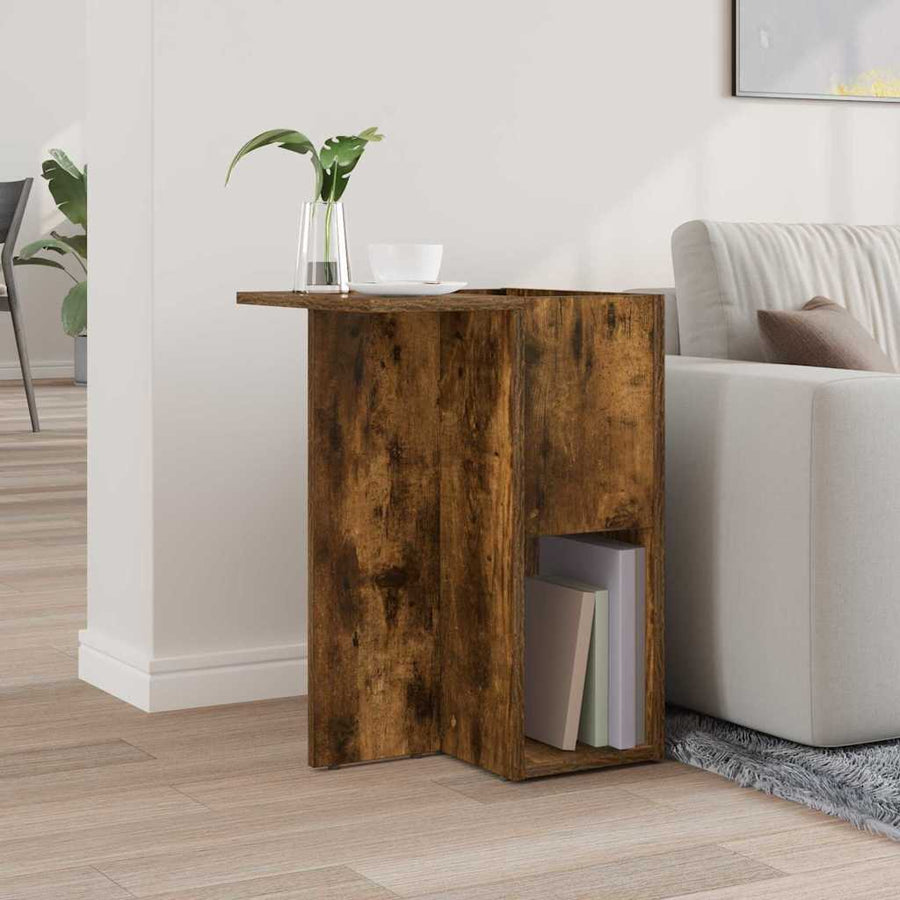Bijzettafel Gerookt eiken 35 x 40 x 55 cm Bewerkt hout
