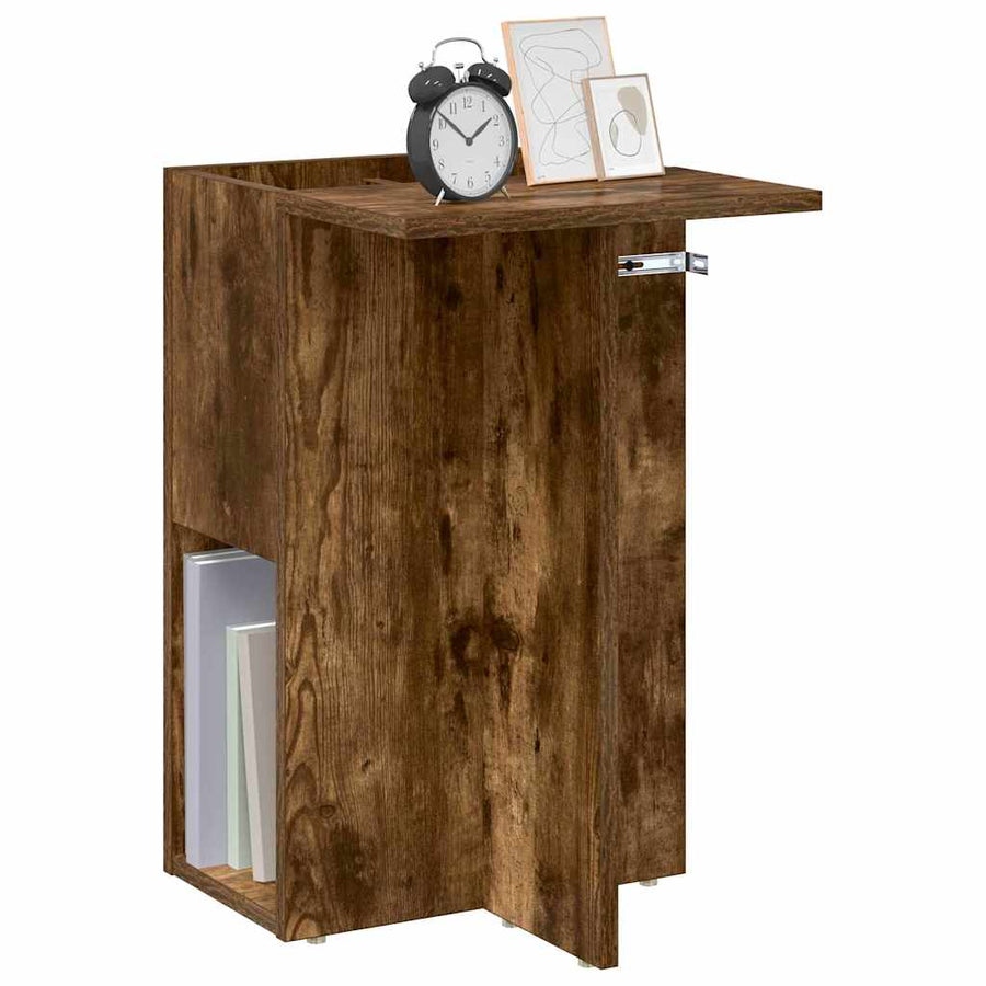 Bijzettafel Gerookt eiken 35 x 40 x 55 cm Bewerkt hout