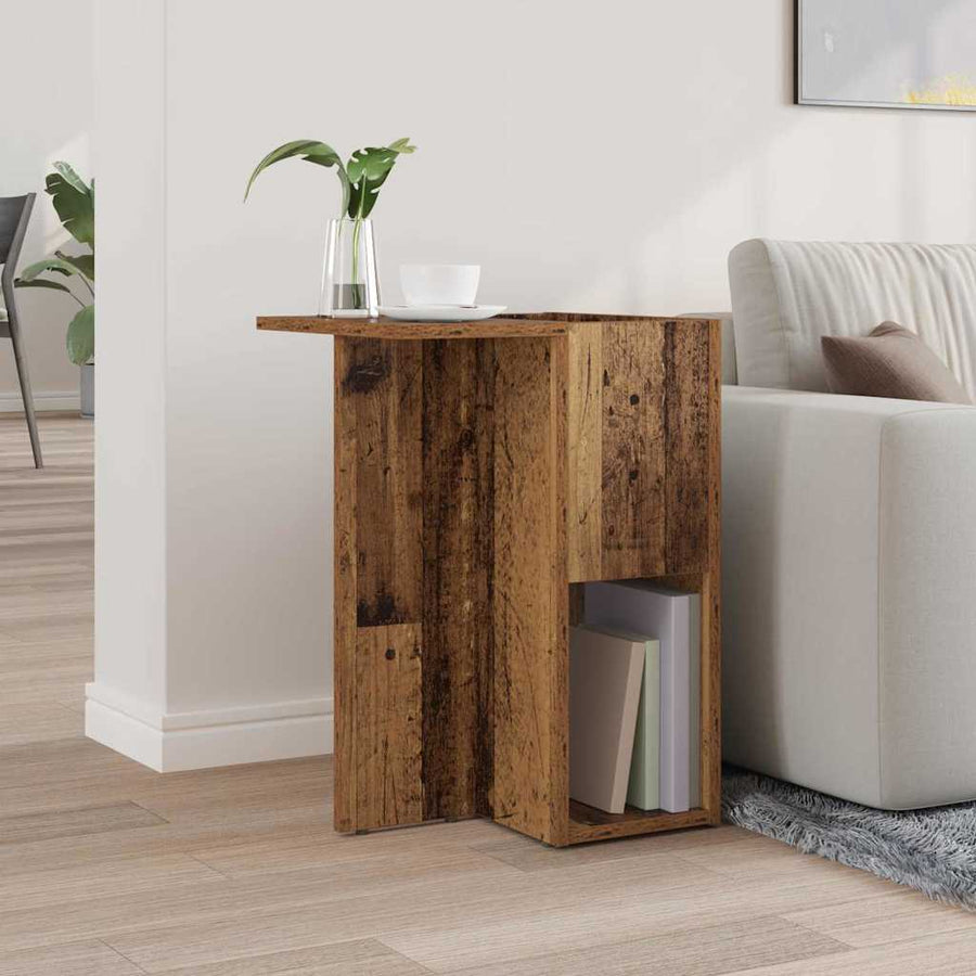 Bijzettafel Oudhout 35 x 40 x 55 cm Bewerkt hout