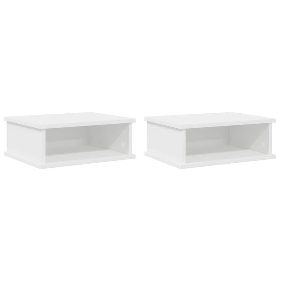 Nachtkastje 2 pcs Wit 40 x 31 x 15 cm Bewerkt hout