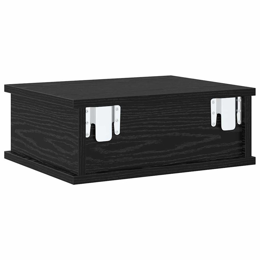 Nachtkastje Zwart Eiken 40 x 31 x 15 cm Bewerkt hout