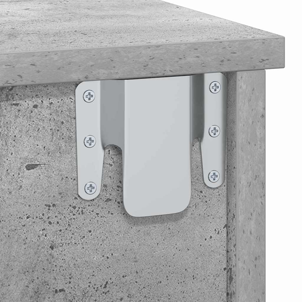 Nachtkastje 2 pcs Beton Grijs 40 x 31 x 15 cm Bewerkt hout
