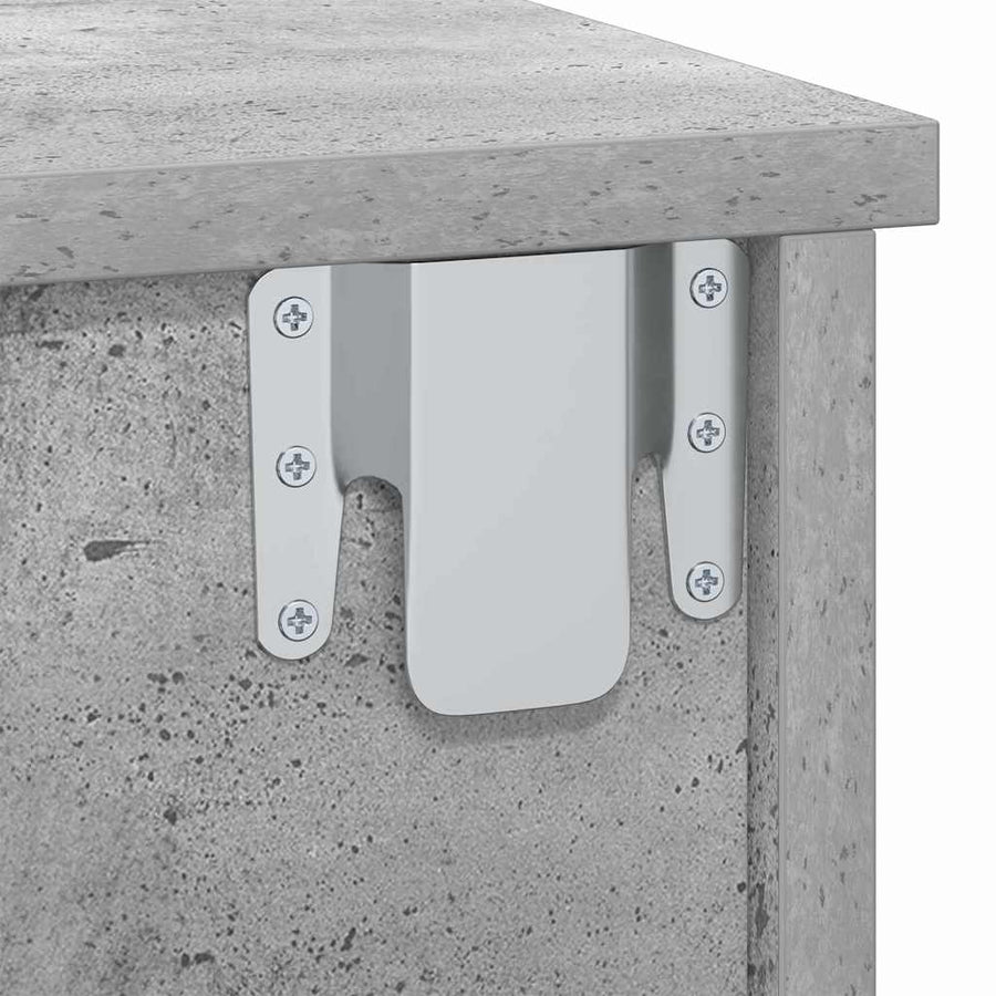 Nachtkastje 2 pcs Beton Grijs 40 x 31 x 15 cm Bewerkt hout