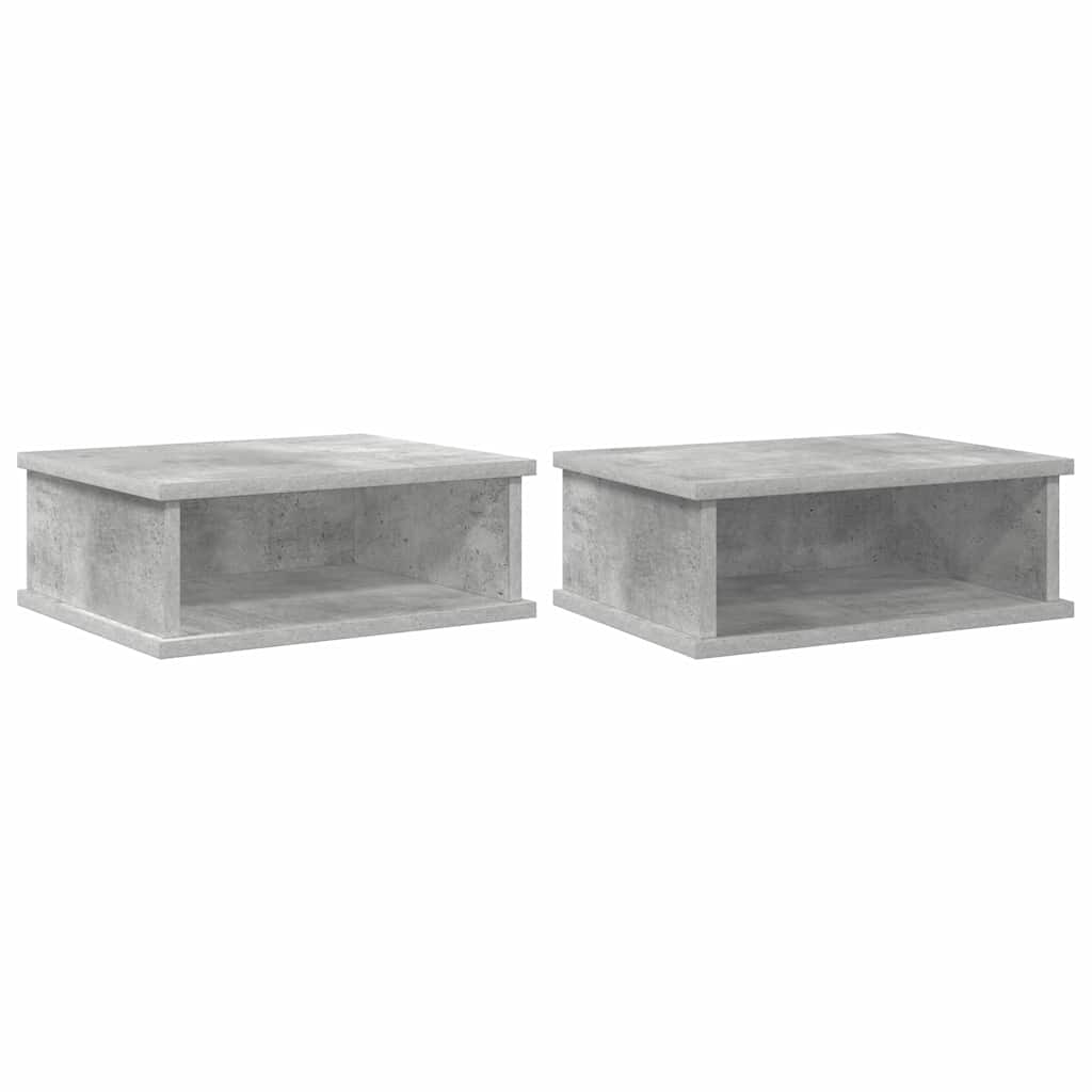 Nachtkastje 2 pcs Beton Grijs 40 x 31 x 15 cm Bewerkt hout