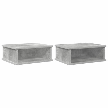Nachtkastje 2 pcs Beton Grijs 40 x 31 x 15 cm Bewerkt hout