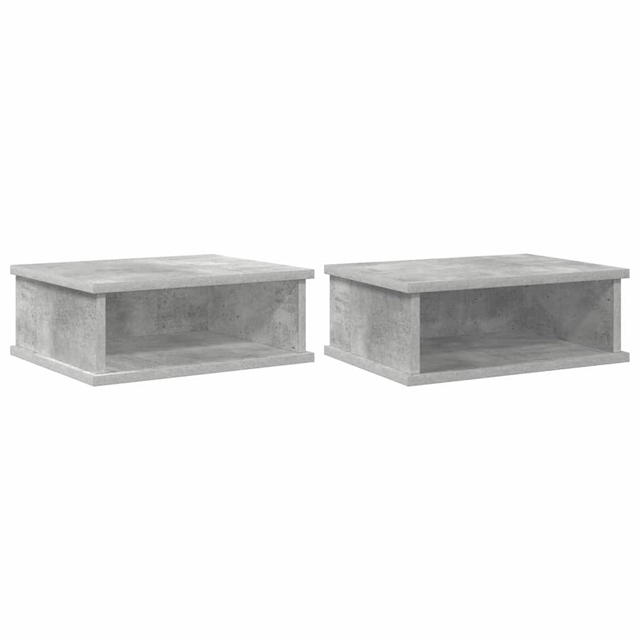 Nachtkastje 2 pcs Beton Grijs 40 x 31 x 15 cm Bewerkt hout