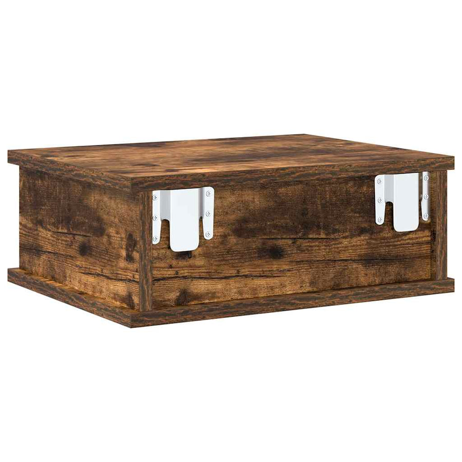 Nachtkastje 2 pcs Gerookt eiken 40 x 31 x 15 cm Bewerkt hout