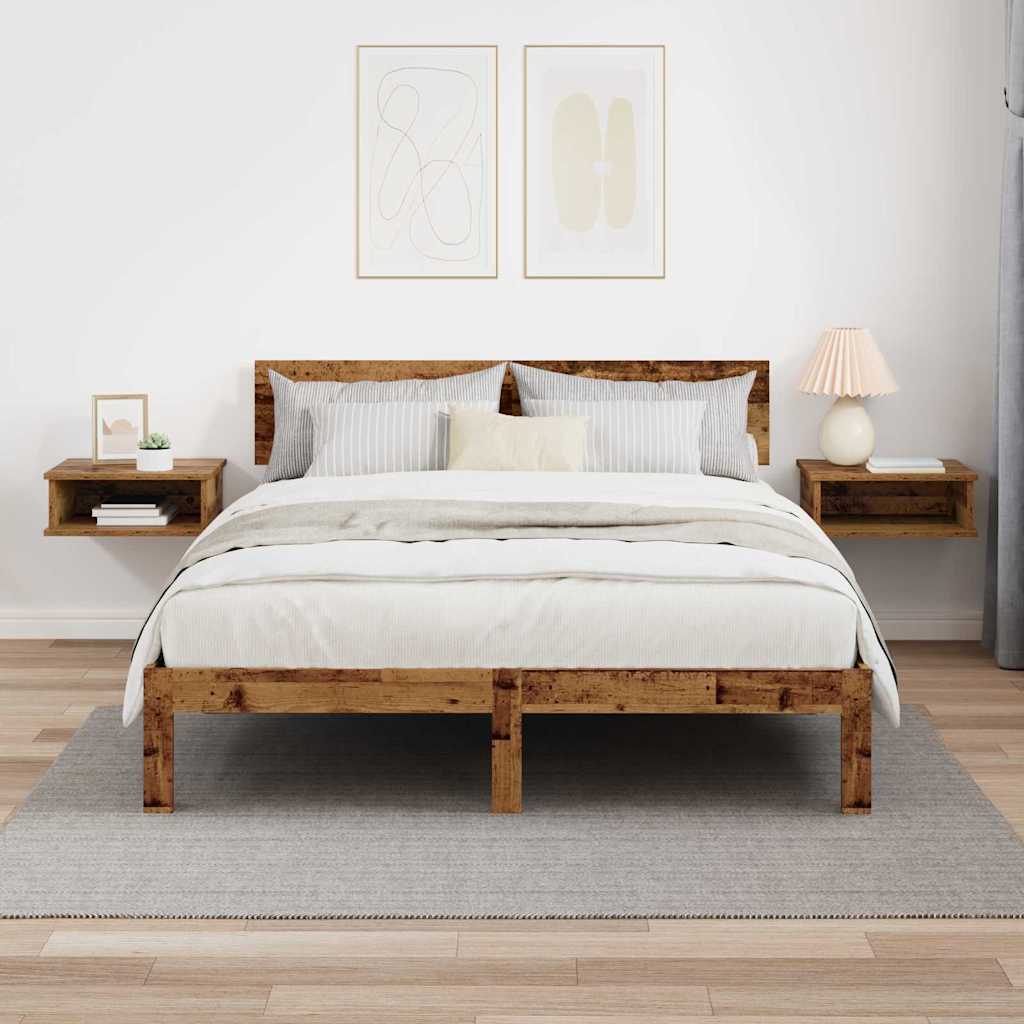 Nachtkastje 2 pcs Oudhout 40 x 31 x 15 cm Bewerkt hout