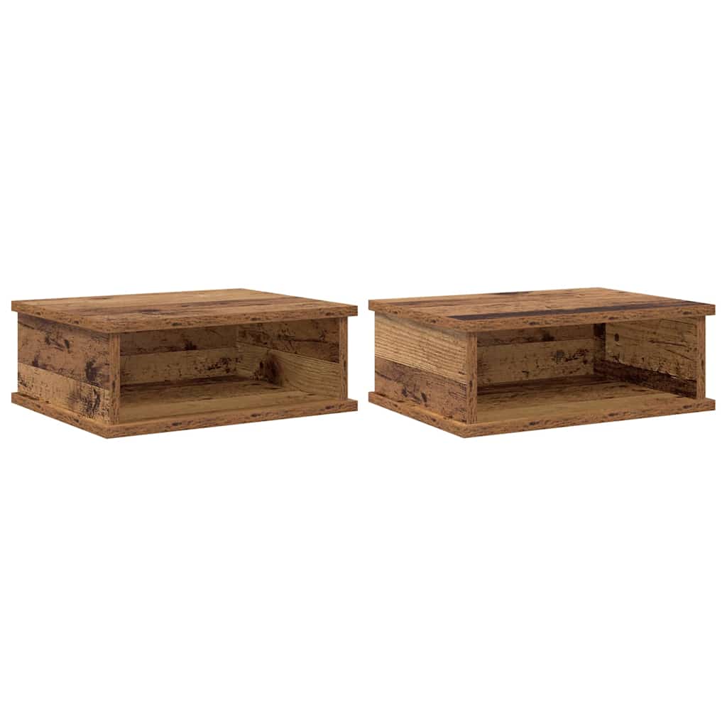 Nachtkastje 2 pcs Oudhout 40 x 31 x 15 cm Bewerkt hout