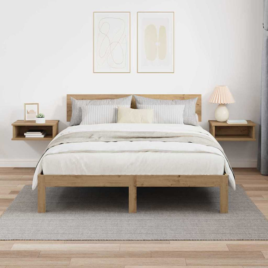 Nachtkastje 2 pcs Artisan Eiken 40 x 31 x 15 cm Bewerkt hout