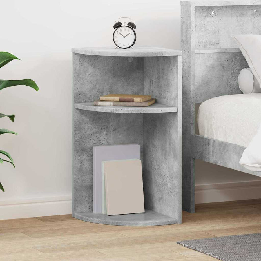 Bijzettafel Beton Grijs 29,6 x 29,6 x 60 cm Bewerkt hout