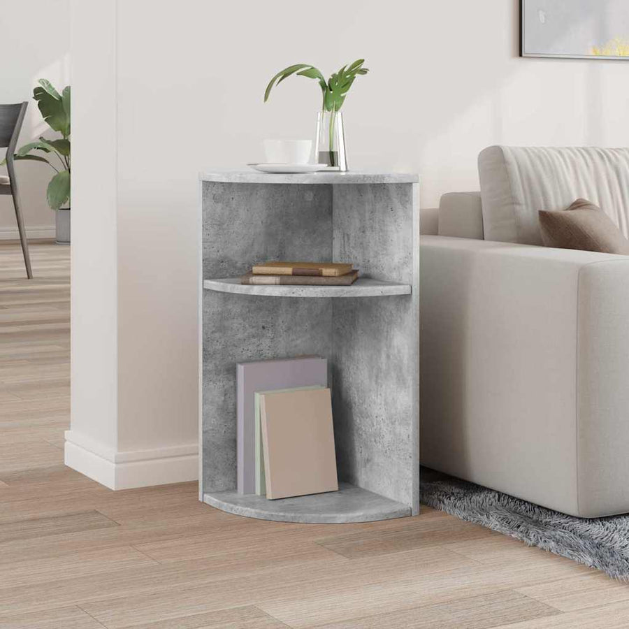 Bijzettafel Beton Grijs 29,6 x 29,6 x 60 cm Bewerkt hout