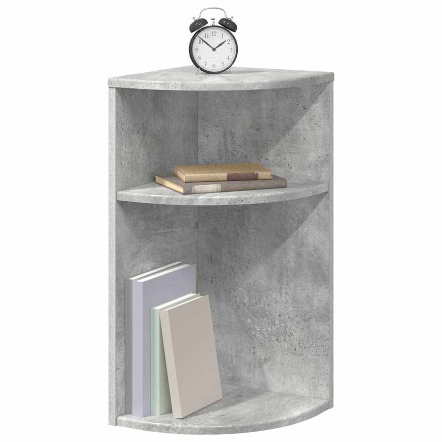 Bijzettafel Beton Grijs 29,6 x 29,6 x 60 cm Bewerkt hout
