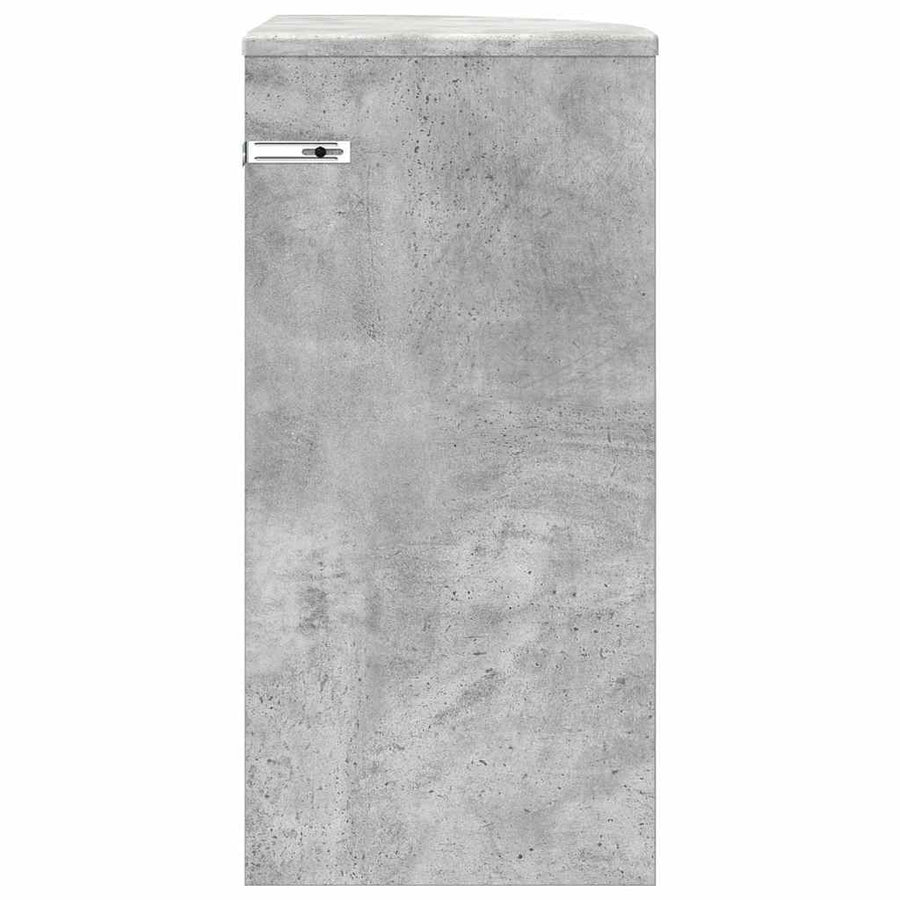 Bijzettafel Beton Grijs 29,6 x 29,6 x 60 cm Bewerkt hout
