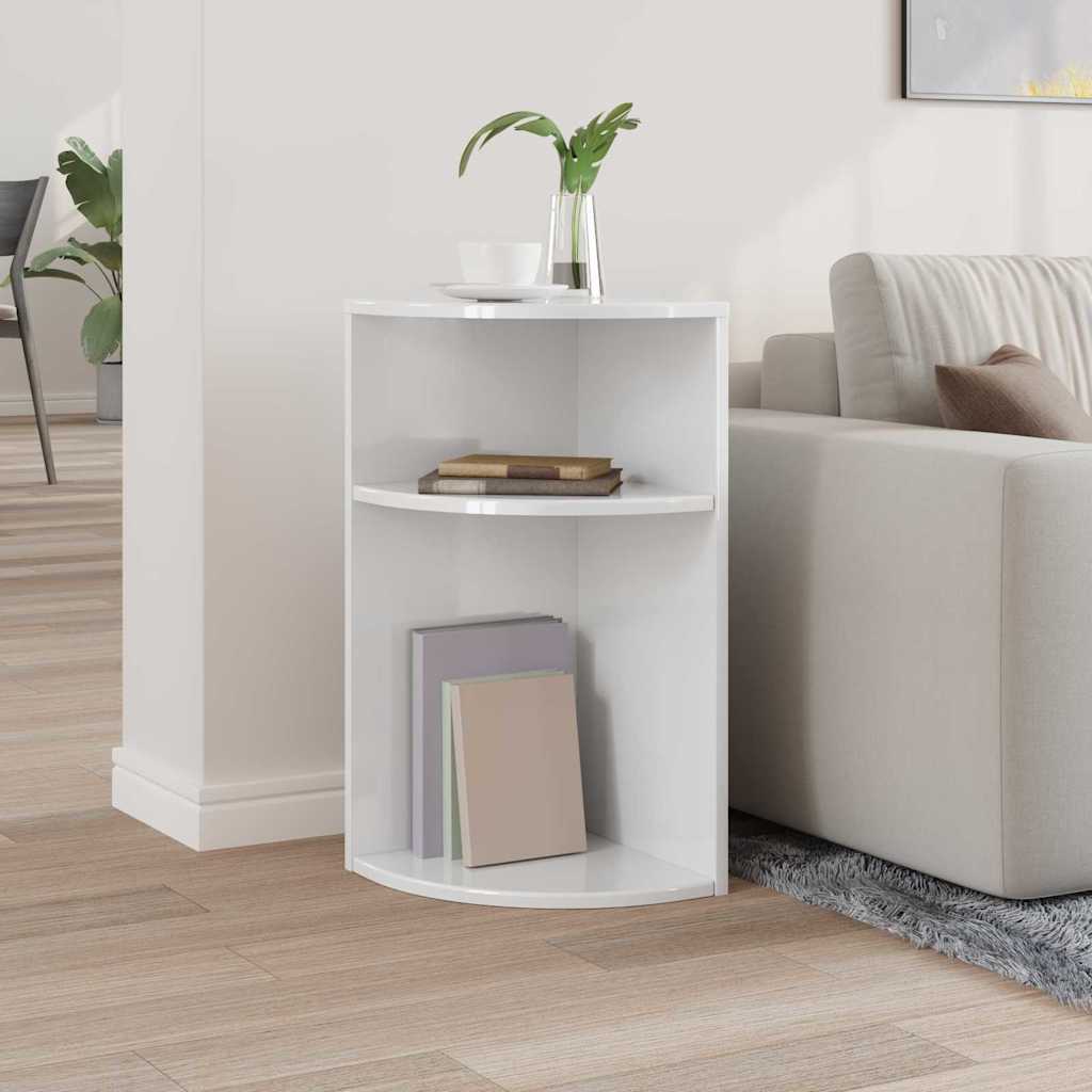 Bijzettafel Hoogglans wit 29,6 x 29,6 x 60 cm Bewerkt hout