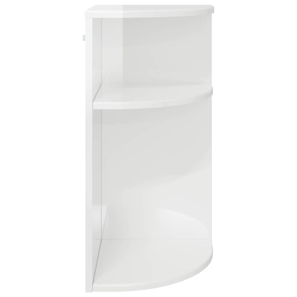 Bijzettafel Hoogglans wit 29,6 x 29,6 x 60 cm Bewerkt hout