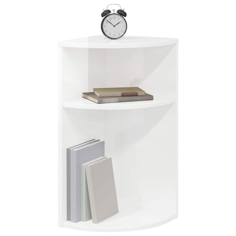 Bijzettafel Hoogglans wit 29,6 x 29,6 x 60 cm Bewerkt hout