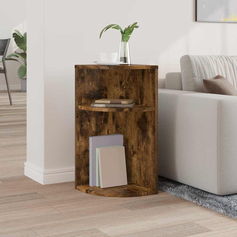 Bijzettafel Gerookt eiken 29,6 x 29,6 x 60 cm Bewerkt hout