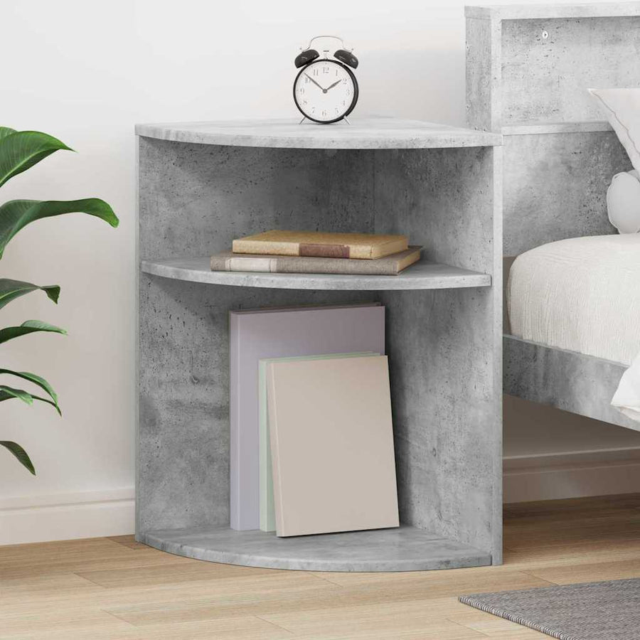 Bijzettafel Beton Grijs 39,7 x 39,7 x 60 cm Bewerkt hout
