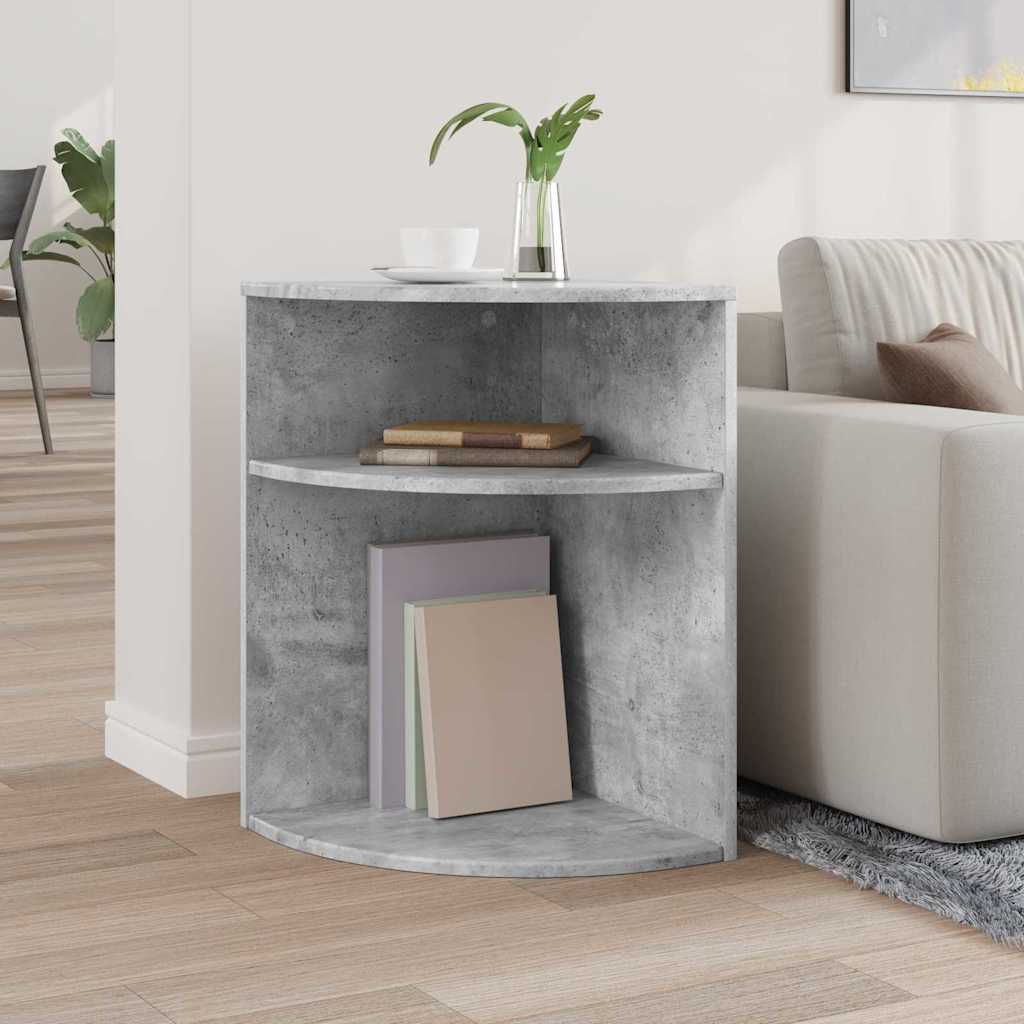 Bijzettafel Beton Grijs 39,7 x 39,7 x 60 cm Bewerkt hout