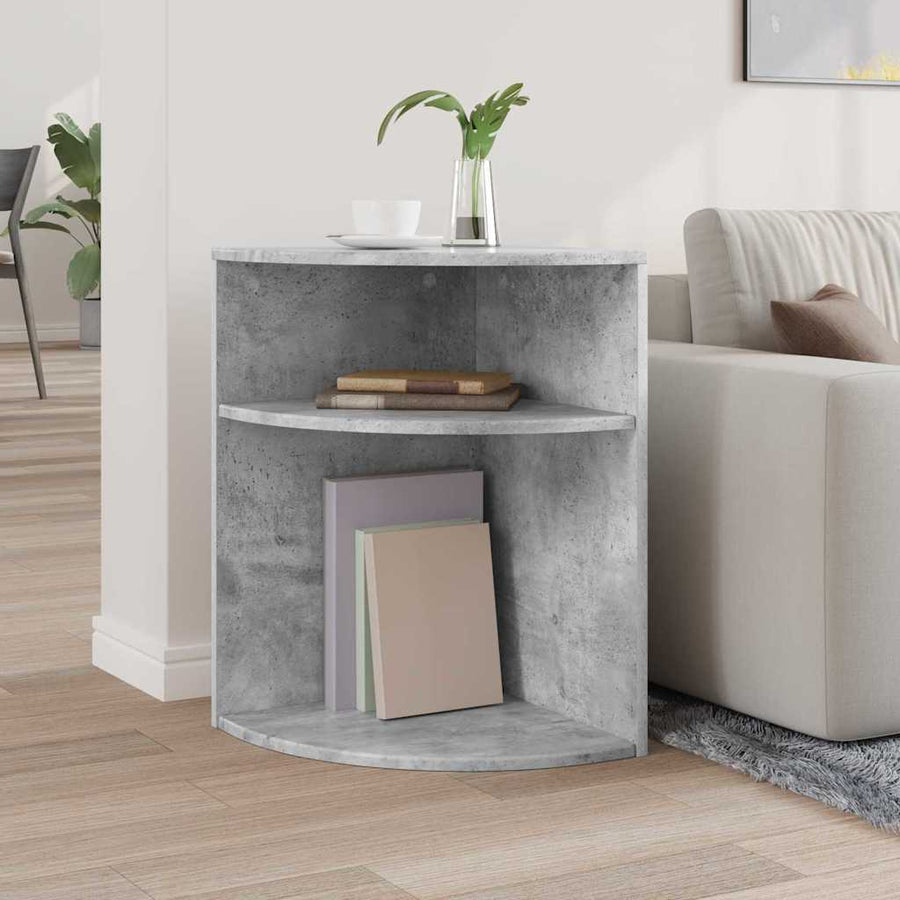 Bijzettafel Beton Grijs 39,7 x 39,7 x 60 cm Bewerkt hout