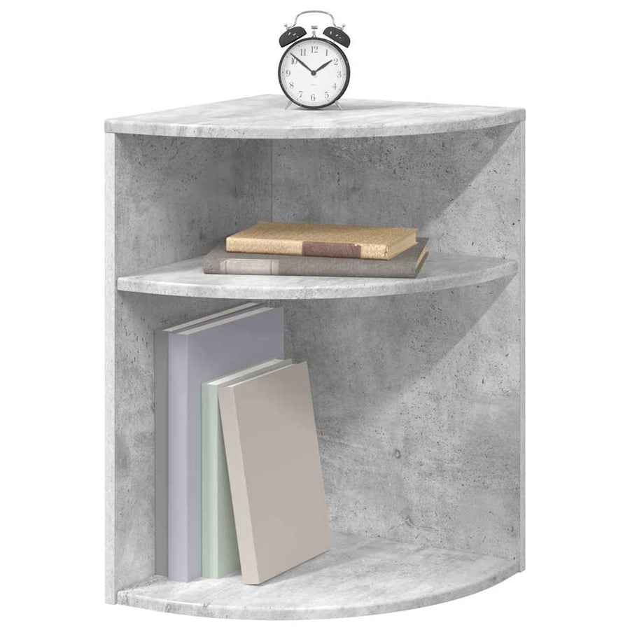 Bijzettafel Beton Grijs 39,7 x 39,7 x 60 cm Bewerkt hout