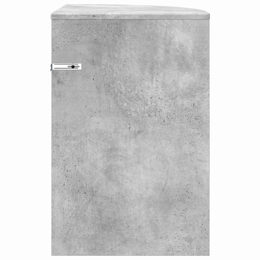 Bijzettafel Beton Grijs 39,7 x 39,7 x 60 cm Bewerkt hout