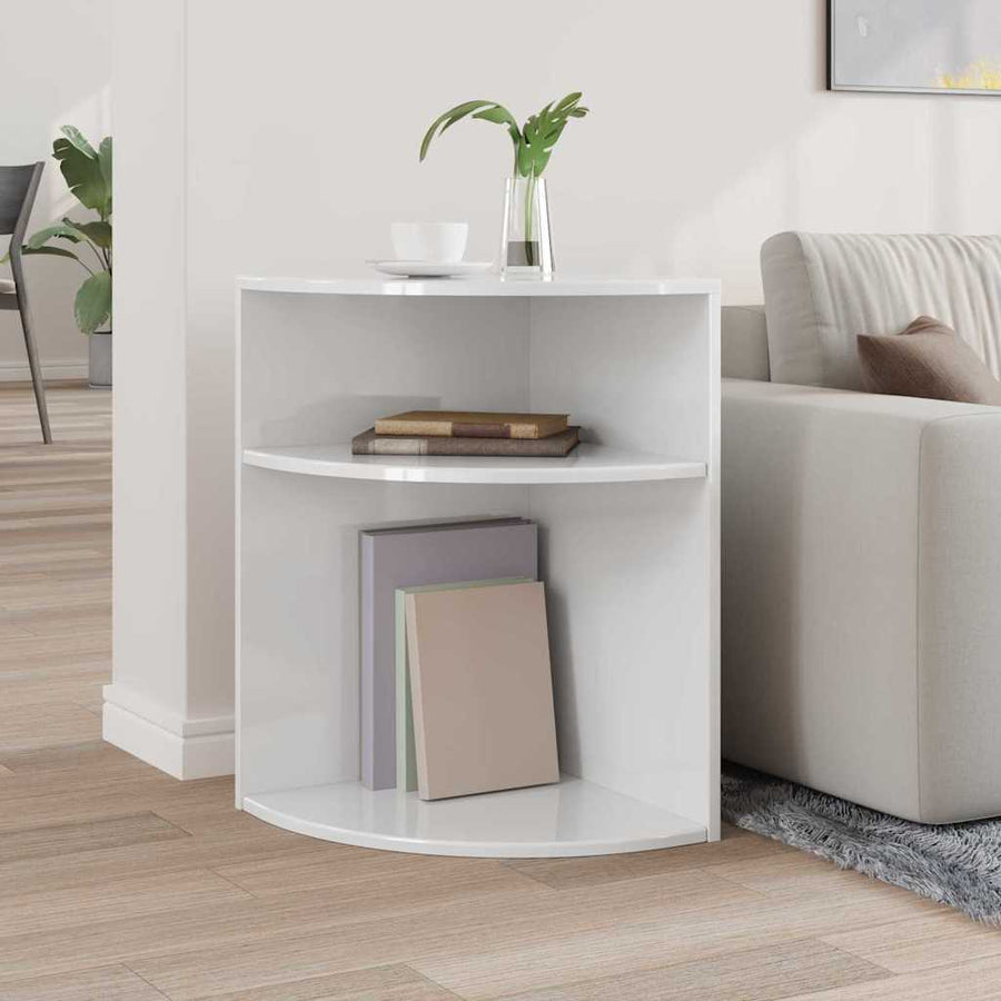 Bijzettafel Hoogglans wit 39,7 x 39,7 x 60 cm Bewerkt hout