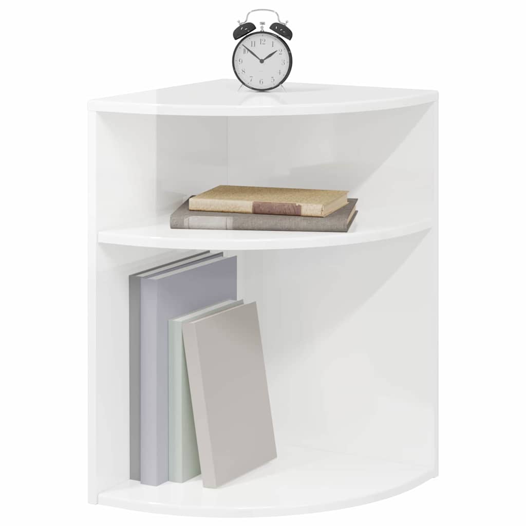 Bijzettafel Hoogglans wit 39,7 x 39,7 x 60 cm Bewerkt hout