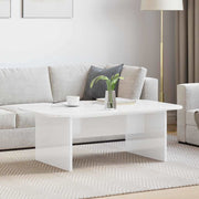 Salontafel hoogglans wit 93x53x33 cm bewerkt hout