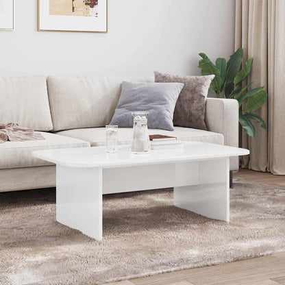 Salontafel Hoogglans wit 93 x 53 x 33 cm Bewerkt hout
