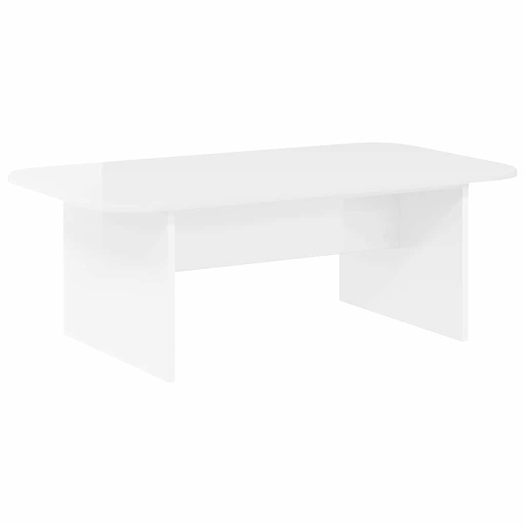 Salontafel Hoogglans wit 93 x 53 x 33 cm Bewerkt hout