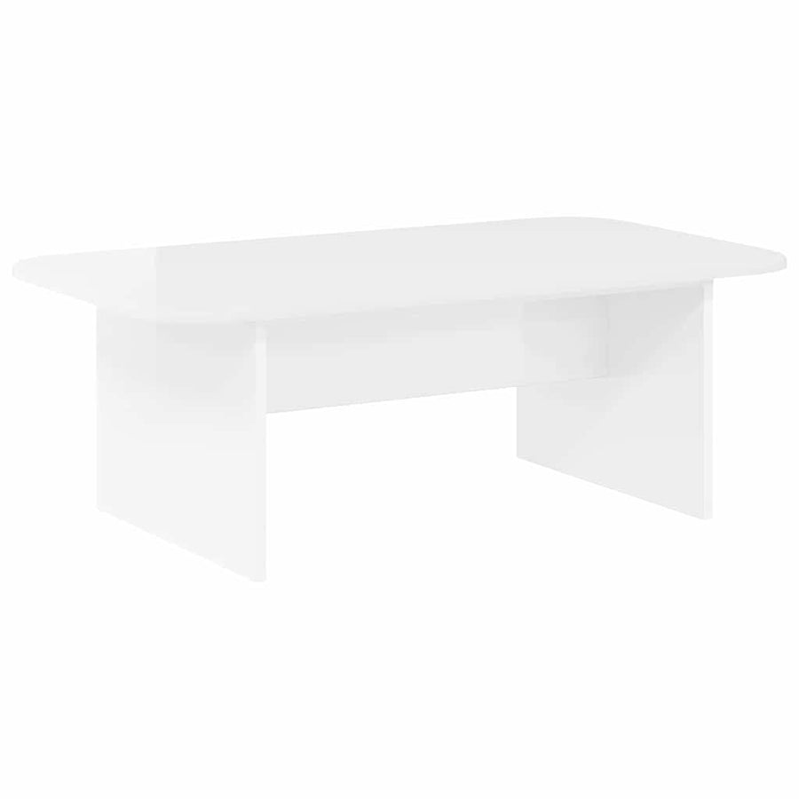 Salontafel Hoogglans wit 93 x 53 x 33 cm Bewerkt hout